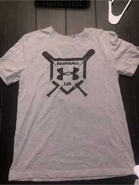 Under Armour youth Gray Baseball Logo Tee